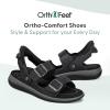image:imageOrthofeet Womens Minerva Orthopedic HandsFree SandalsBlack