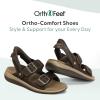 image:imageOrthofeet Womens Minerva Orthopedic HandsFree SandalsBrown