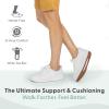 image:imageOrthofeet Womens Orthopedic Wander HandsFree Leather SlipOn Dress SneakerWhite