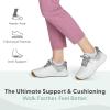 image:imageOrthofeet Womens Waterproof HandsFree Golf ShoesWhiteSilver