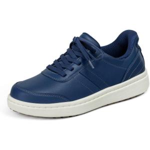 image:imageOrthofeet Womens Orthopedic Wander HandsFree Leather SlipOn Dress SneakerNavy