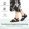 image:imageOrthofeet Womens Orthopedic Holly Adjustable Leather Wedge SandalBlack