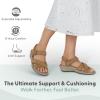 image:imageOrthofeet Womens Orthopedic Holly Adjustable Leather Wedge SandalCamel