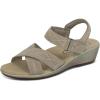 image:imageOrthofeet Womens Orthopedic Holly Adjustable Leather Wedge SandalTaupe