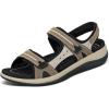 image:imageOrthofeet Womens Orthopedic Venice Adjustable Leather Sport SandalBrown