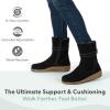 image:imageOrthofeet Womens Orthopedic Claire Faux Fur Lined Water Repellent Suede BootBlack
