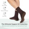 image:imageOrthofeet Extra Roomy NonBinding NonConstrictive Circulation Seam Free Black Socks 3 PackDark Brown