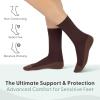 image:imageOrthofeet NonBinding NonConstrictive Circulation Seam Free Casual Dress Socks 3 PackDark Brown