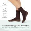image:imageOrthofeet Padded Sole NonBinding NonConstrictive Circulation Seam Free Socks Dark Brown 3 PackDark Brown