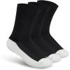 image:imageOrthofeet Extra Roomy NonBinding NonConstrictive Circulation Seam Free Socks 3 PackBlack