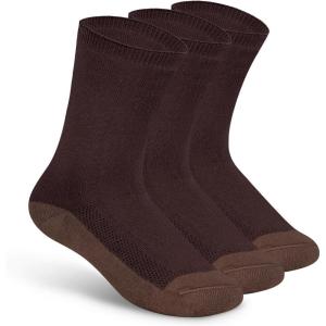 image:imageOrthofeet Extra Roomy NonBinding NonConstrictive Circulation Seam Free Black Socks 3 PackDark Brown