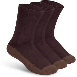 image:imageOrthofeet NonBinding NonConstrictive Circulation Seam Free Casual Dress Socks 3 PackDark Brown