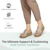 image:imageOrthofeet Womens Orthopedic Carrie Adjustable Leather Wedge SandalPlatinum