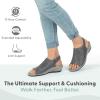 image:imageOrthofeet Womens Orthopedic Hazel Adjustable Wedge SandalGrey