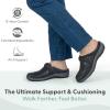 image:imageOrthofeet Womens Orthopedic Irma Adjustable Slip Resistant Leather ClogCharcoal