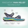 image:imageOrthofeet Womens Orthopedic Malibu Adjustable ThreeStrap SandalPewter