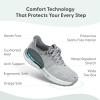 image:imageOrthofeet Womens Orthopedic Nira HandsFree WaterRepellent Walking Sneaker BlueYellow Size 5Light Grey