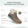 image:imageOrthofeet Womens Orthopedic Stella Faux Fur Lined Suede Lug Sole BootTaupe