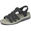 image:imageOrthofeet Womens Orthopedic Amalfi Adjustable Leather Gladiator SandalBlack
