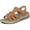 image:imageOrthofeet Womens Orthopedic Amalfi Adjustable Leather Gladiator SandalCamel