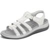 image:imageOrthofeet Womens Orthopedic Amalfi Adjustable Leather Gladiator SandalSnake White