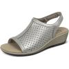image:imageOrthofeet Womens Orthopedic Hazel Adjustable Wedge SandalPlatinum