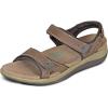 image:imageOrthofeet Womens Orthopedic Malibu Adjustable ThreeStrap SandalBrown