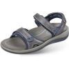 image:imageOrthofeet Womens Orthopedic Malibu Adjustable ThreeStrap SandalPewter