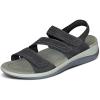 image:imageOrthofeet Womens Orthopedic Naxos Adjustable Leather Strap SandalBlack