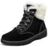 image:imageOrthofeet Womens Orthopedic Stella Faux Fur Lined Suede Lug Sole BootBlack