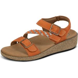 image:imageOrthofeet Womens Orthopedic Chloe Adjustable Leather Wedge SandalSpice