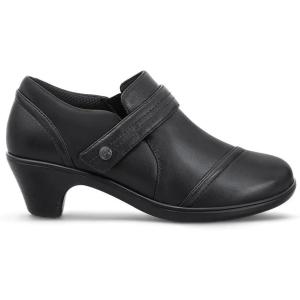 image:imageOrthofeet Womens Orthopedic Eva Adjustable Water Repellent HeelBlack Leather