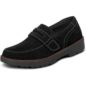image:imageOrthofeet Womens Orthopedic Shelly WaterRepellent Suede LoaferBlack