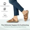 image:imageOrthofeet Womens Orthopedic Sahara Adjustable ThreeStrap Slide Sandal Tan Size 8