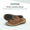image:imageOrthofeet Womens Orthopedic Sahara Adjustable ThreeStrap Slide Sandal Tan Size 8