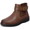 image:imageOrthofeet Womens Orthopedic Scarlett WaterRepellent SideZip Ankle BootBrown
