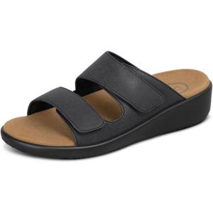 image:imageOrthofeet Womens Orthopedic Cruz Wedge Slide SandalsBlack
