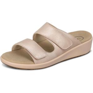 image:imageOrthofeet Womens Orthopedic Cruz Wedge Slide SandalsDusty Rose Pink