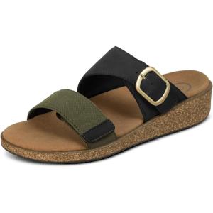 image:imageOrthofeet Womens Orthopedic Cybill Wedge Sandals Toffee Size 6Black