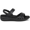 image:imageOrthofeet Womens Orthopedic Paloma Adjustable Leather SandalBlack Metallic