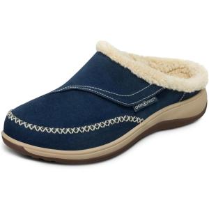 image:imageOrthofeet Womens Orthopedic Charlotte Adjustable Faux Fur Lined SlipperSapphire