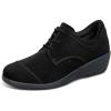 image:imageOrthofeet Womens Orthopedic Eleanor SlipResistant Suede Wedge OxfordBlack