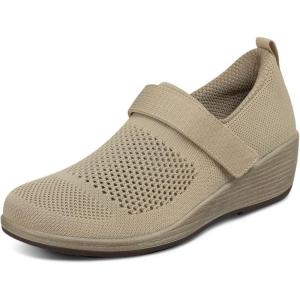 image:imageOrthofeet Womens Eve Orthopedic Arch Support Wedge ShoesBeige