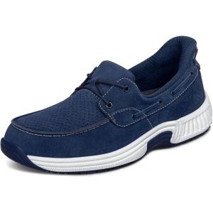 image:imageOrthofeet Womens Orthopedic Captain HandsFree Slip Resistant Boat ShoeNavy