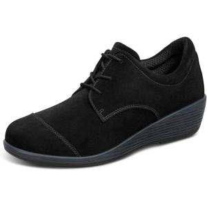 image:imageOrthofeet Womens Orthopedic Eleanor SlipResistant Suede Wedge OxfordBlack