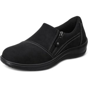 image:imageOrthofeet Womens Orthopedic Jade Leather Casual Shoe with Side ZipperBlack