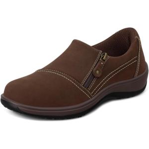 image:imageOrthofeet Womens Orthopedic Jade Leather Casual Shoe with Side ZipperBrown
