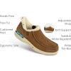 image:imageOrthofeet Mens Orthopedic Vito HandsFree WaterRepellent Faux Fur Lined SlipperChestnut