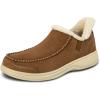 image:imageOrthofeet Mens Orthopedic Vito HandsFree WaterRepellent Faux Fur Lined SlipperChestnut