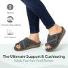 image:imageOrthofeet Womens Orthopedic Celine Adjustable Faux Fur Lined SlipperGrey